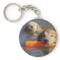 Golden Retrievers Keychain Adult And Puppy