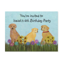 Golden Retrievers Mischief Post Card