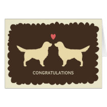 Golden Retrievers Wedding Congratulations Card