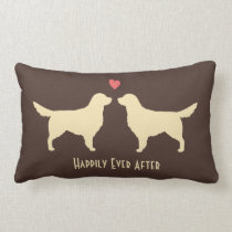 Golden Retrievers - Wedding Dogs with Text Throw Pillow