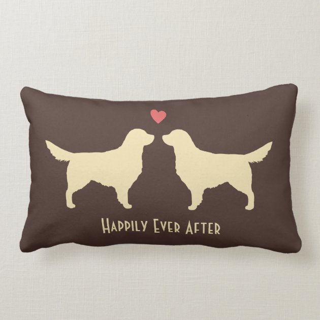 Golden Retrievers - Wedding Dogs with Text Pillow