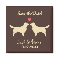 Golden Retrievers Wedding Save the Date Fridge Magnet