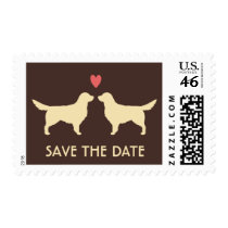 Golden Retrievers Wedding Save the Date Postage