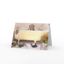 Golden Retriver Rub A Dub Dub All Occasion Card by normagolden Golden Retriver Rub A Dub Dub All Occasion Card