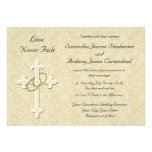 Golden Rings Christian Wedding Invitations