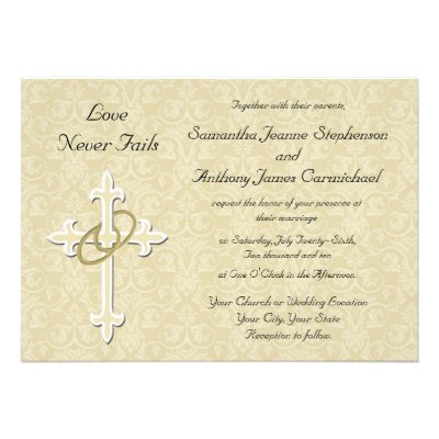 Golden Rings Christian Wedding Invitations