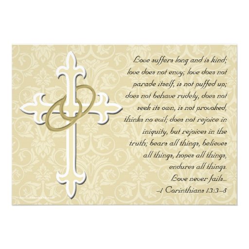 Golden Rings Christian Wedding Invitations