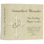 Golden Rings with Cross, Elegant Christian Love binders