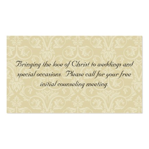 Golden Rings with Cross, Elegant Christian Love Business Card (back side)