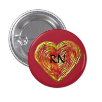 Golden RN Heart Swirl buttons
