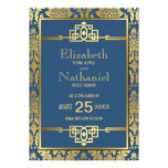 Golden Romance 1920s Art Deco Save the Date Personalized Invitations