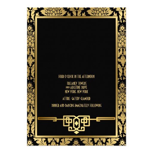 Golden Romance 1920s Art Deco Wedding Invitation