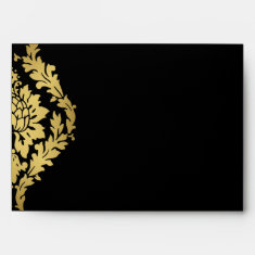 Golden Romance Art Deco Envelope Black & Gold