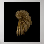 golden romance seashell poster posters