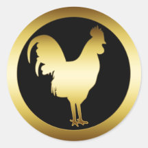 GOLDEN ROOSTER ROUND STICKER