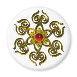 GOLDEN ROSE RUBY REFRIGERATOR MAGNETS