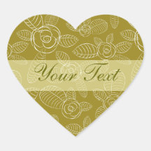 Golden Roses Heart Sticker