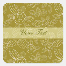 Golden Roses Square Sticker