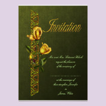 Golden Roses Wedding Suite invitations