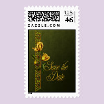 Golden Roses Wedding Suite Save the Date stamps