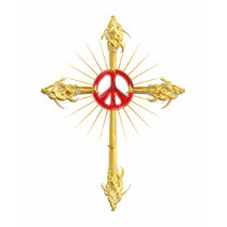 Golden Ruby Peace Cross T-Shirt