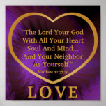 Golden Rule On Royal Purple Angelic Wings Post. Print