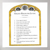 Golden Rules for Living Poster