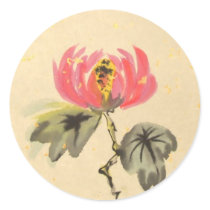 Golden Sacred Lotus Flower Stickers stickers