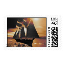 Golden Sails Postage Stamp