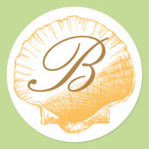 Golden Sand Monogrammed Sea Shell Sticker stickers