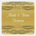 Golden Scrolls 50th Wedding Anniversary Sticker