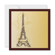 Golden Scrolls and Eiffel Tower invitation
