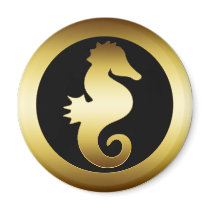 GOLDEN SEAHORSE MAGNET