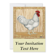 Golden Sex-link Rooster Personalized Invitation