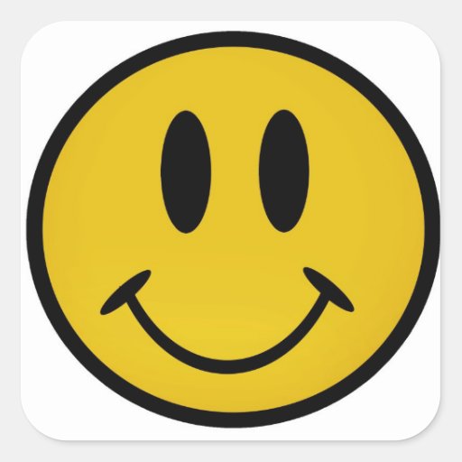 Golden Smiley Face Square Sticker Zazzle