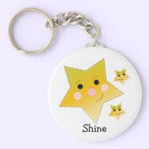 Golden Smiley Stars keychains