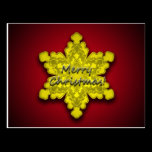 Golden Snowflake - Christmas Postcard postcards