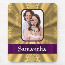 Golden snowflake custom photo mouse pad