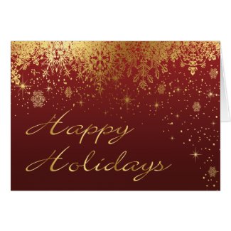 Golden Sparkle Holiday Card