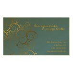 Golden Spirals Leaves Ornamental Deco Vintage Chic Business Card Template