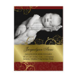 Golden Spirals Vines Photo Birth Announcement postcards