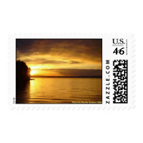 Golden Splash over Pigeon Lake Postage Stamp