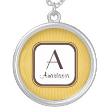 Golden Spring Rays Monogram Necklace