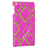Golden Squares on Pink iPad Mini Case Template ipad mini cases