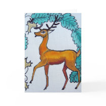 Golden Stag or Hart Greeting Card