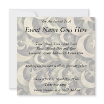 Golden Star and Crescent Custom Invitation