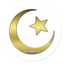 Golden Star and Crescent stickers