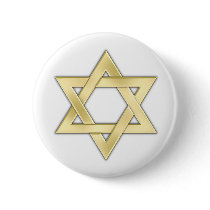 Golden Star Of David Pinback Button