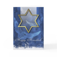 Golden Star of David-Hanukkah card