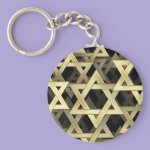 Golden Star Of David Keychains